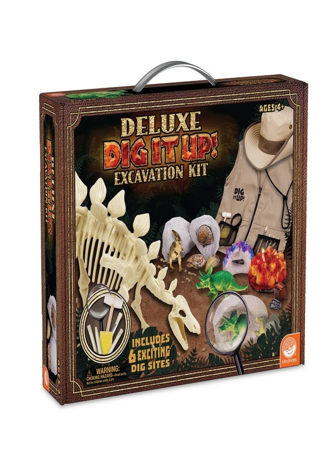 MindWare Dig It Up! Deluxe Dinosaur Excavation Kit - Ages 4+ Dino Dig Kit - Includes Excavation Tools to Dig Out 8 Treasures - Image 1